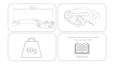 Preview: MG Biketec Kupplungshebel klappbar Lang oder Kurz mit ABE